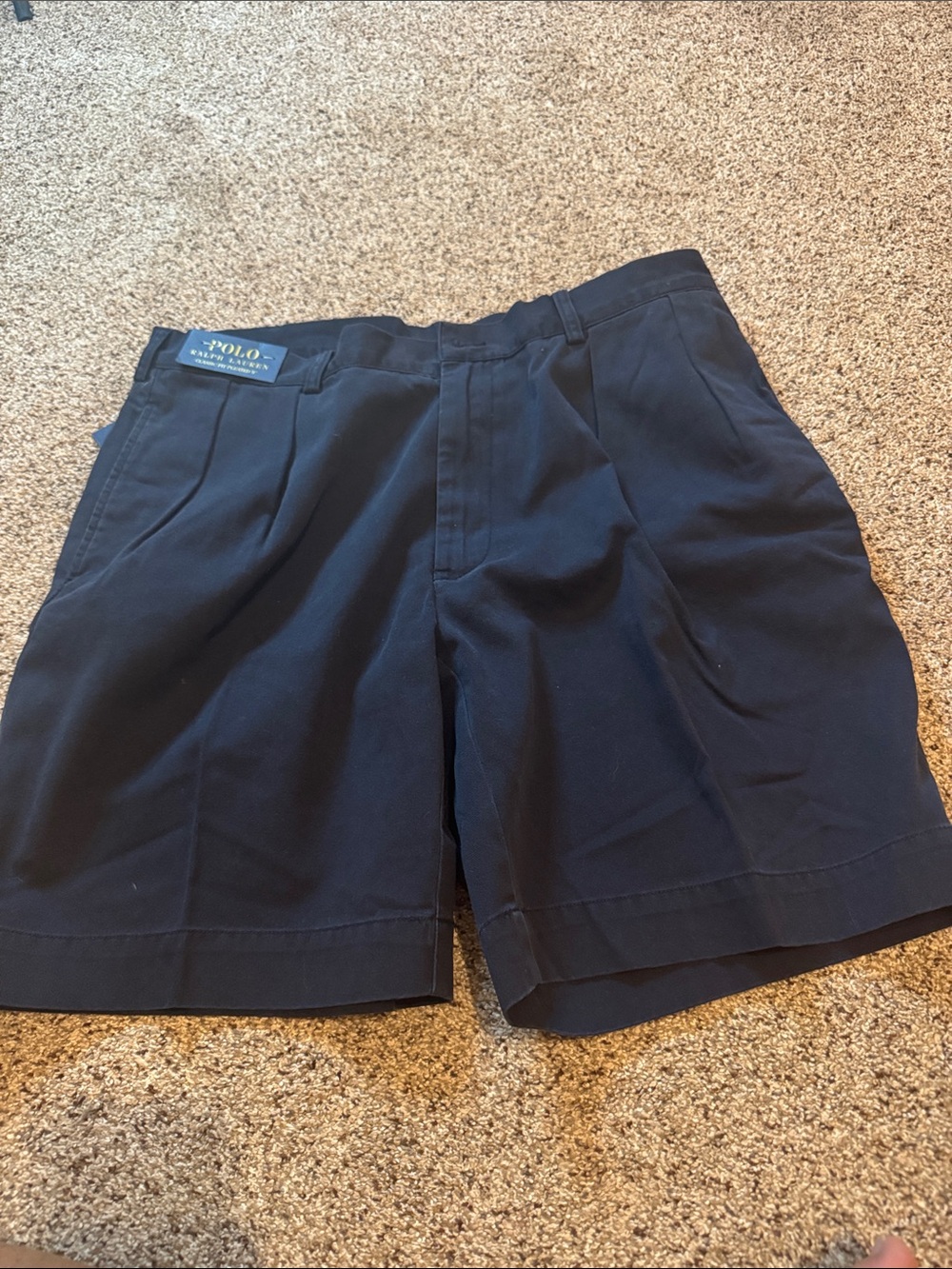 Polo by Ralph Lauren Men's Navy Classic Fit 9” Pleated Shorts size 36 (NWT)